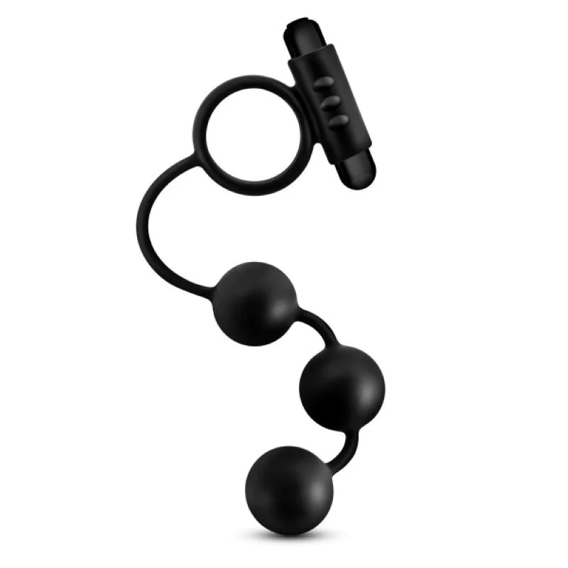 Anal Adventures Platinum - Anaal Kralen Met Vibrerende Cockring Anal Adventures Platinum - Anaal Kralen Met Vibrerende Cockring