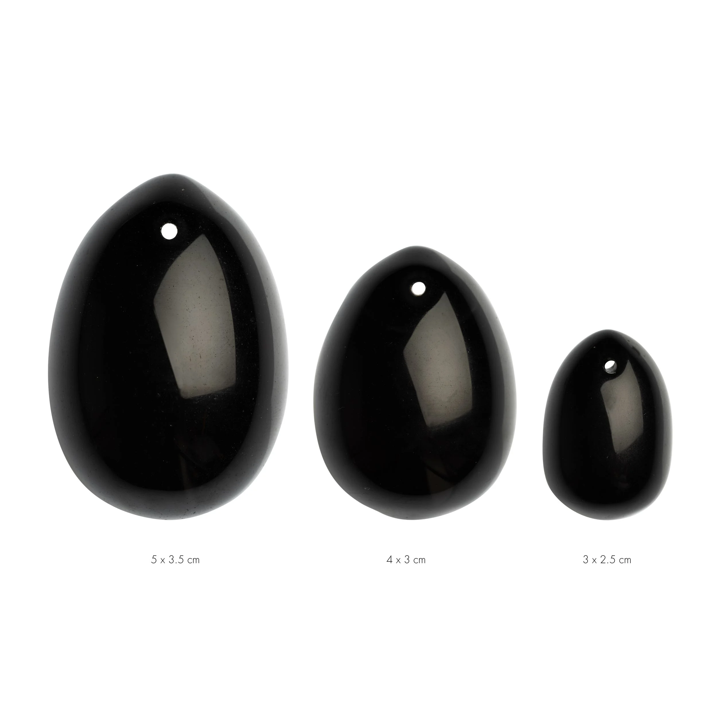 La Gemmes - 3-delige Yoni Egg Set - Zwarte Obsidiaan La Gemmes - 3-delige Yoni Egg Set - Zwarte Obsidiaan