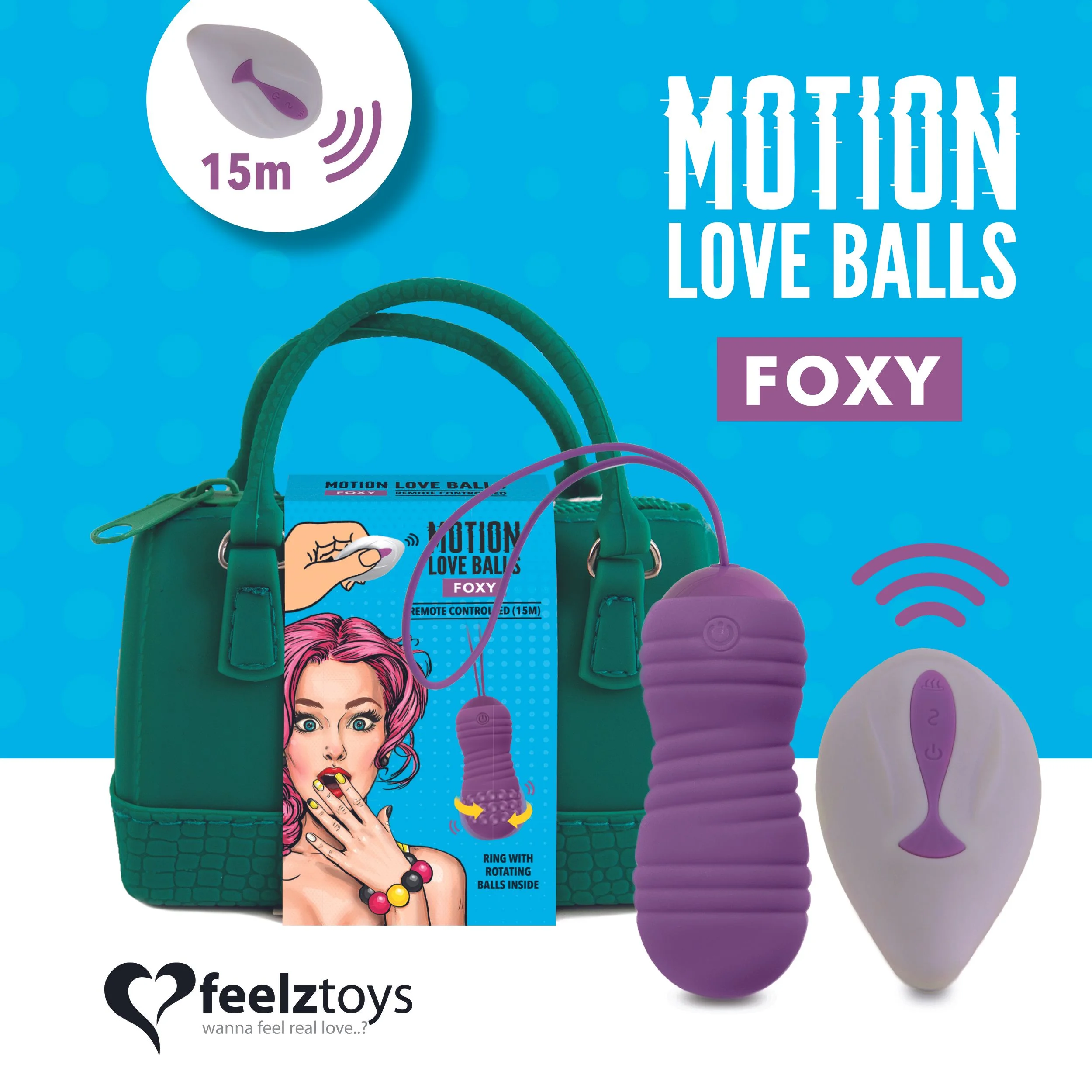 FEELZTOYS - OP AFSTAND BEDIENBARE BEWEGENDE LIEFDESBALLEN FOXY FEELZTOYS - OP AFSTAND BEDIENBARE BEWEGENDE LIEFDESBALLEN FOXY